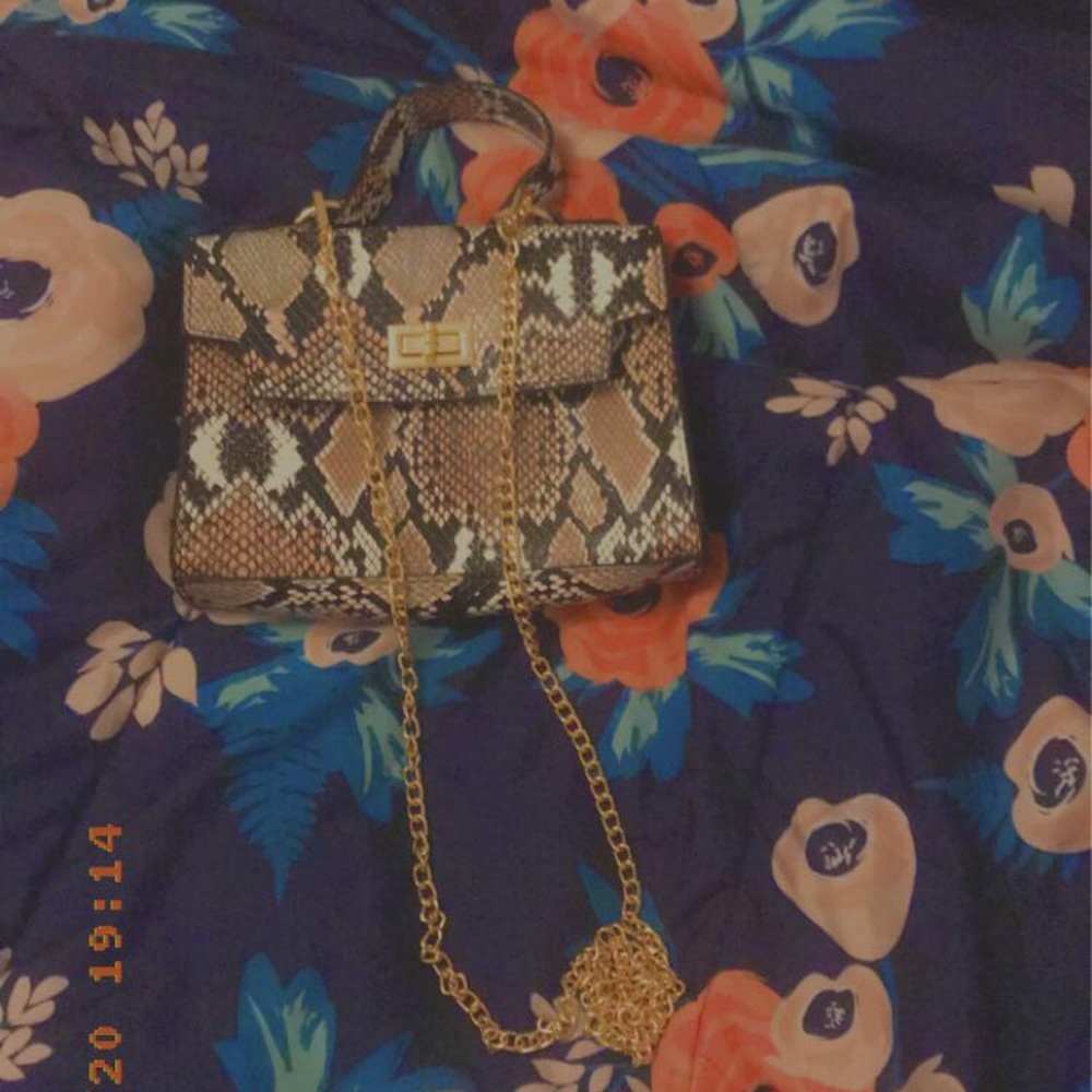 Twist Lock Snakeskin purse